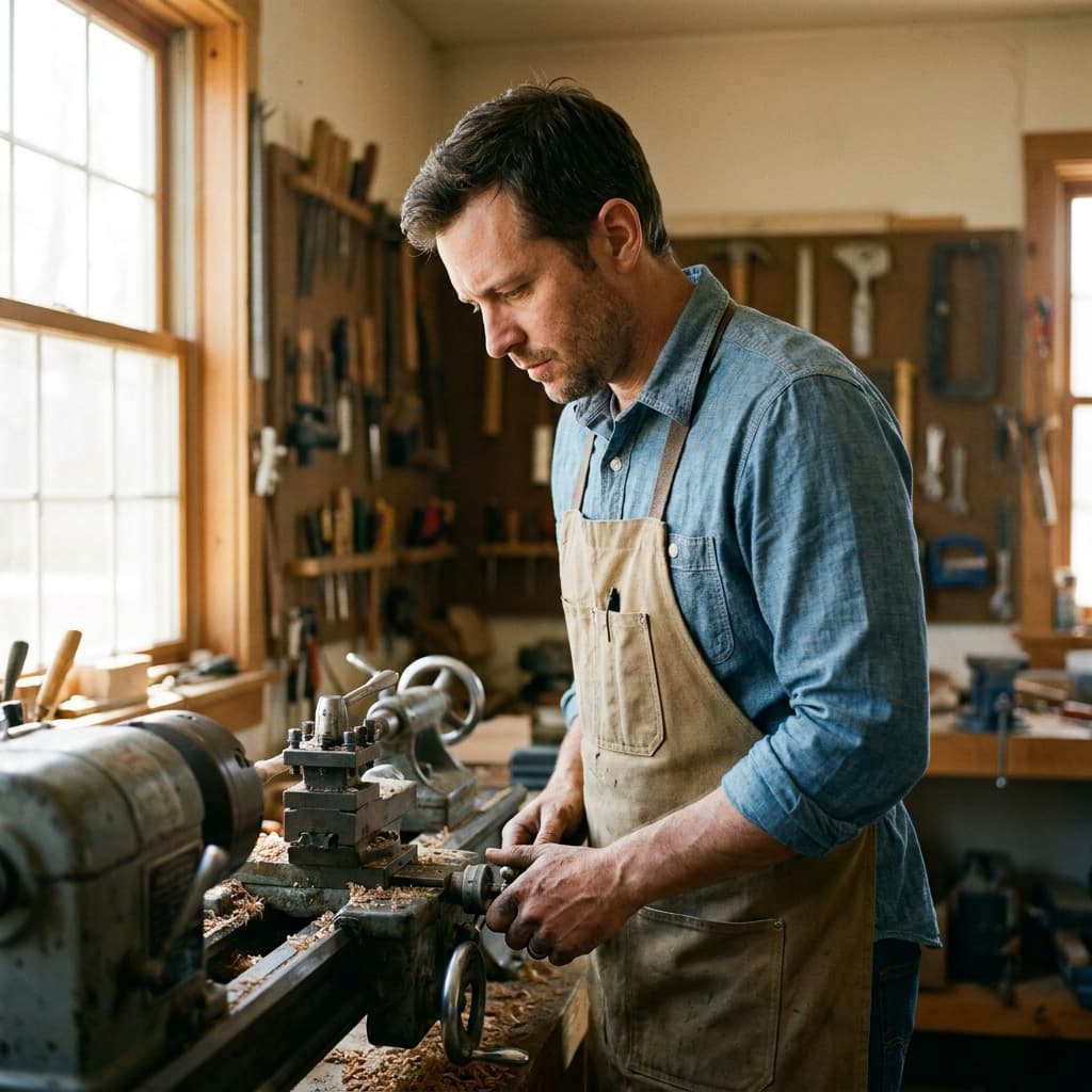 Small-business owner working in a workshop